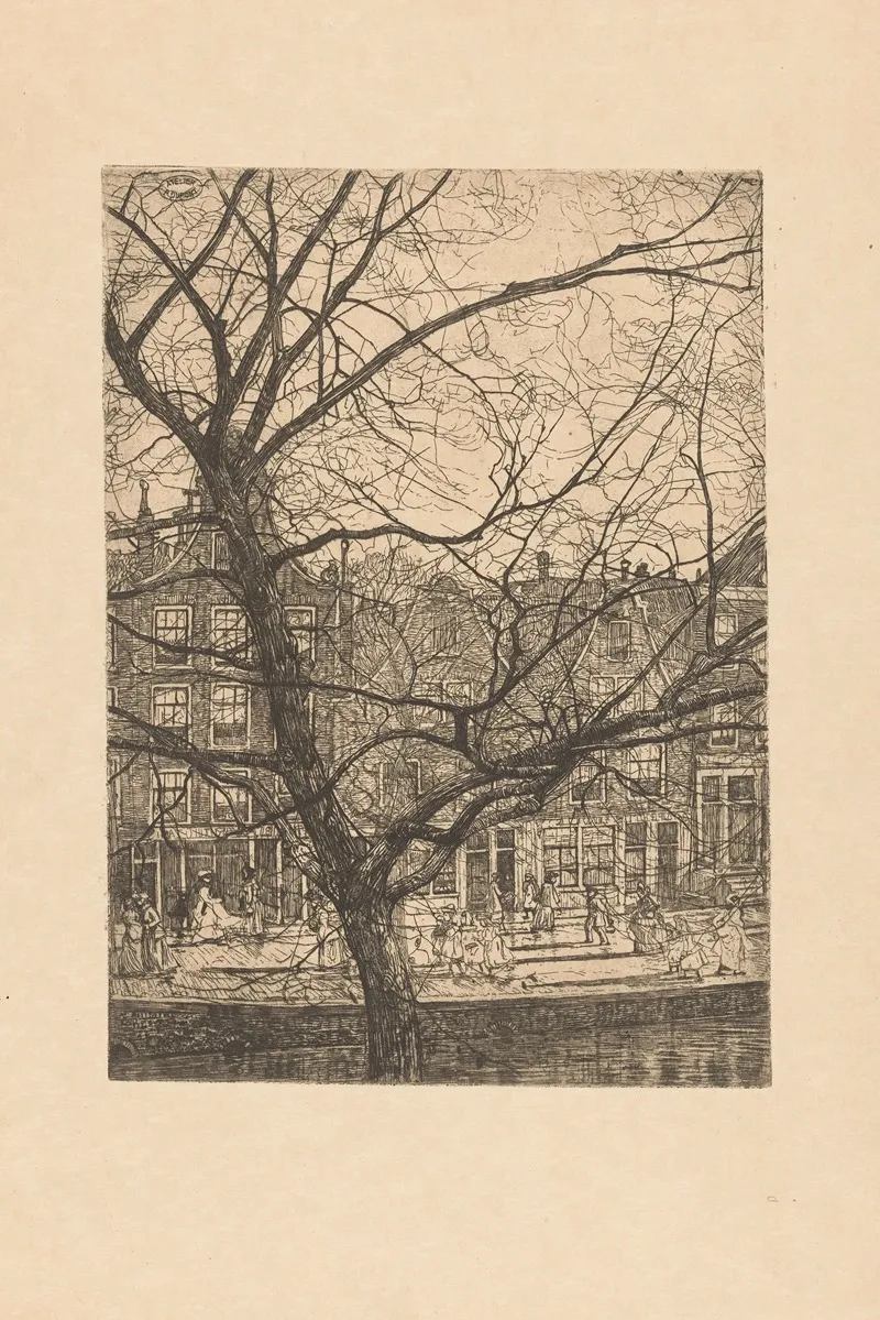 Grachtenhuizen Met Halsgevels In Amsterdam