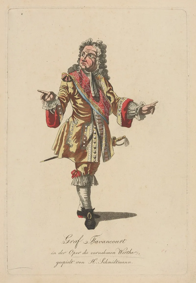 Graf Favancourt In Der Oper Die Vornehmen Wirthe Gespielt Von H Schmidtmann