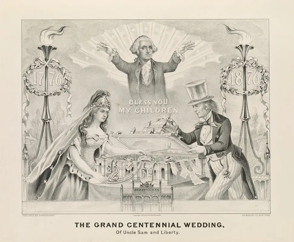 Grand Centennial Wedding Of Uncle Sam And Liberty