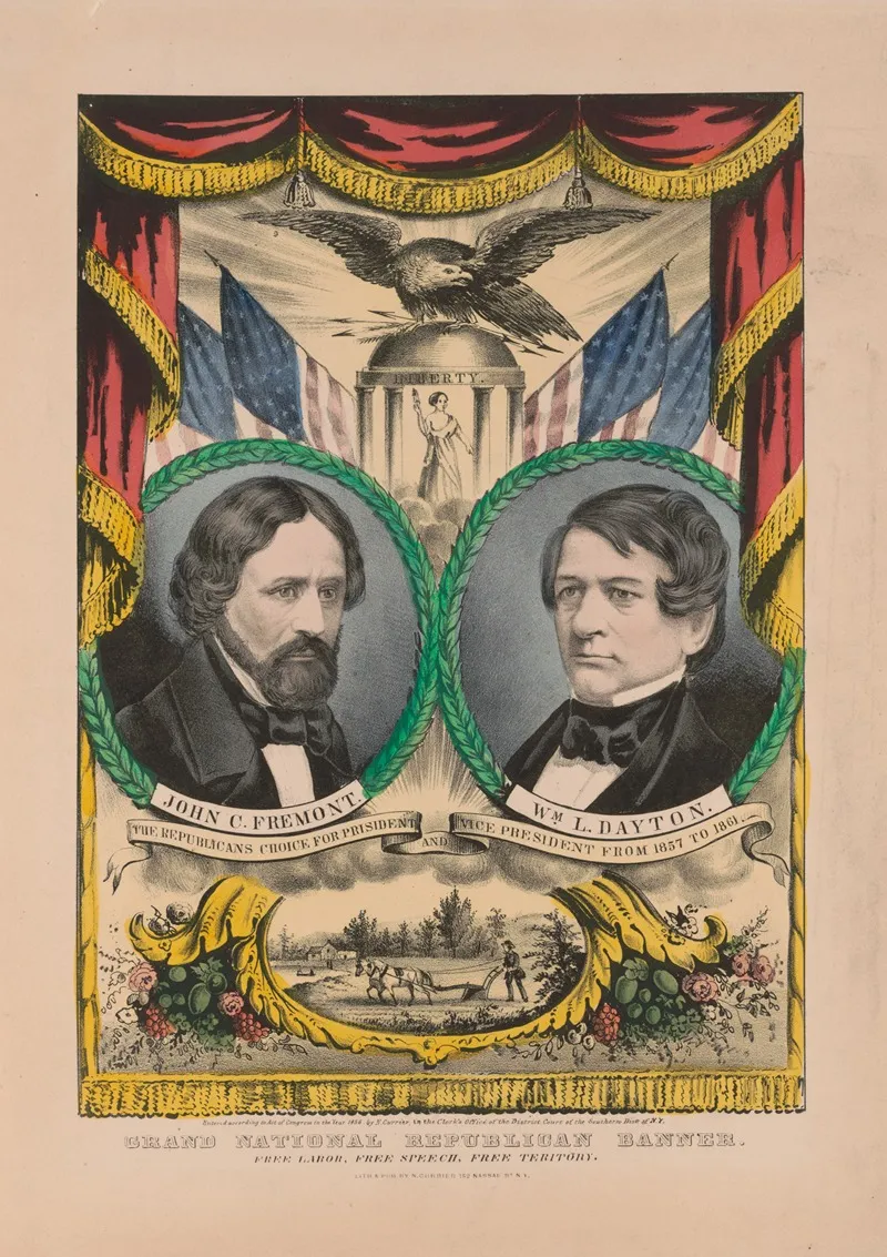 Grand National Republican Banner Free Labor Free Speech Free Territory
