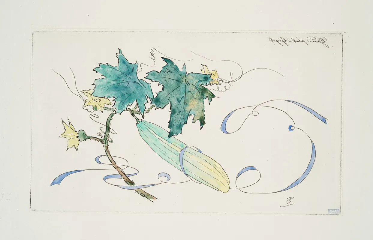 Grand Plat A Gigot Concombre Modele De Coloris by Félix Bracquemond - Canvas Print