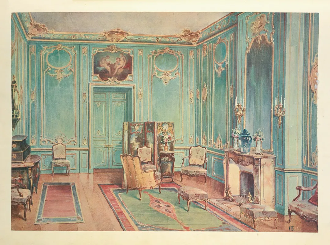 Grand Salon Style Louis Xv by Georges Rémon - Canvas Print