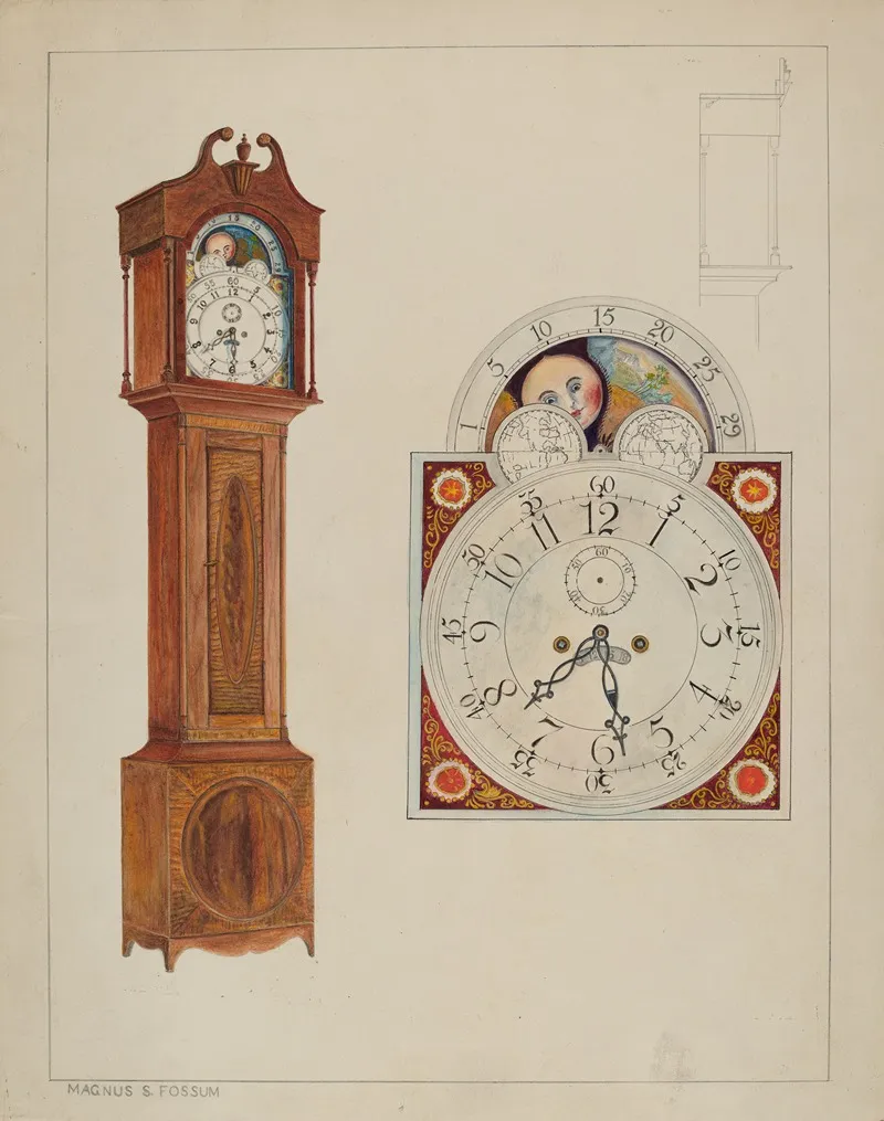 Grandfather Clock 14 by Magnus S. Fossum - Canvas Print