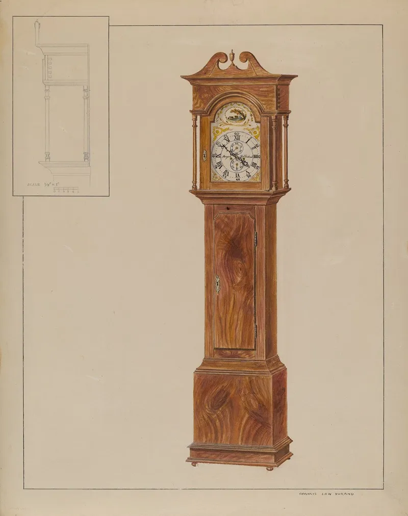 Grandfathers Clock Timepiece by Francis Law Durand - Canvas Print