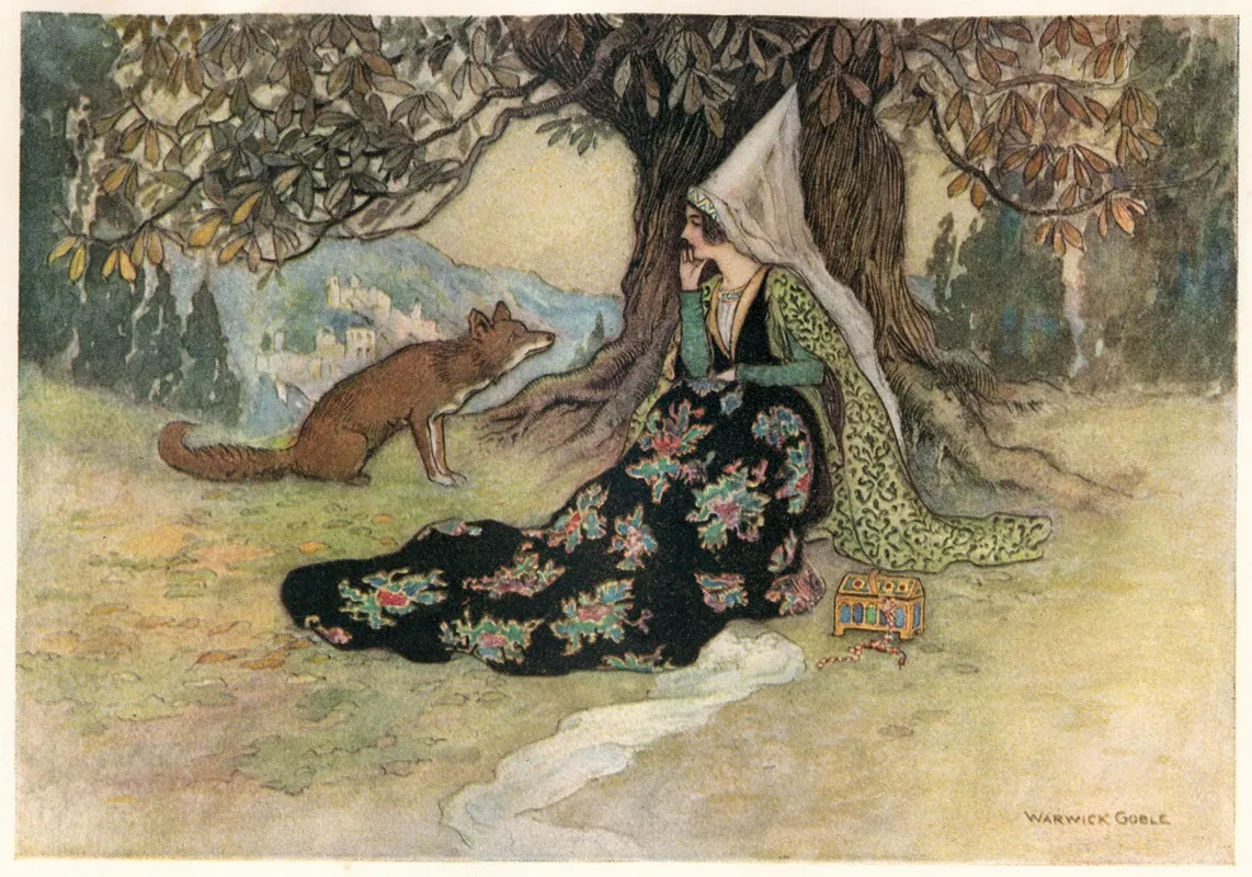 Grannonia And The Fox by Warwick Goble - Canvas Print