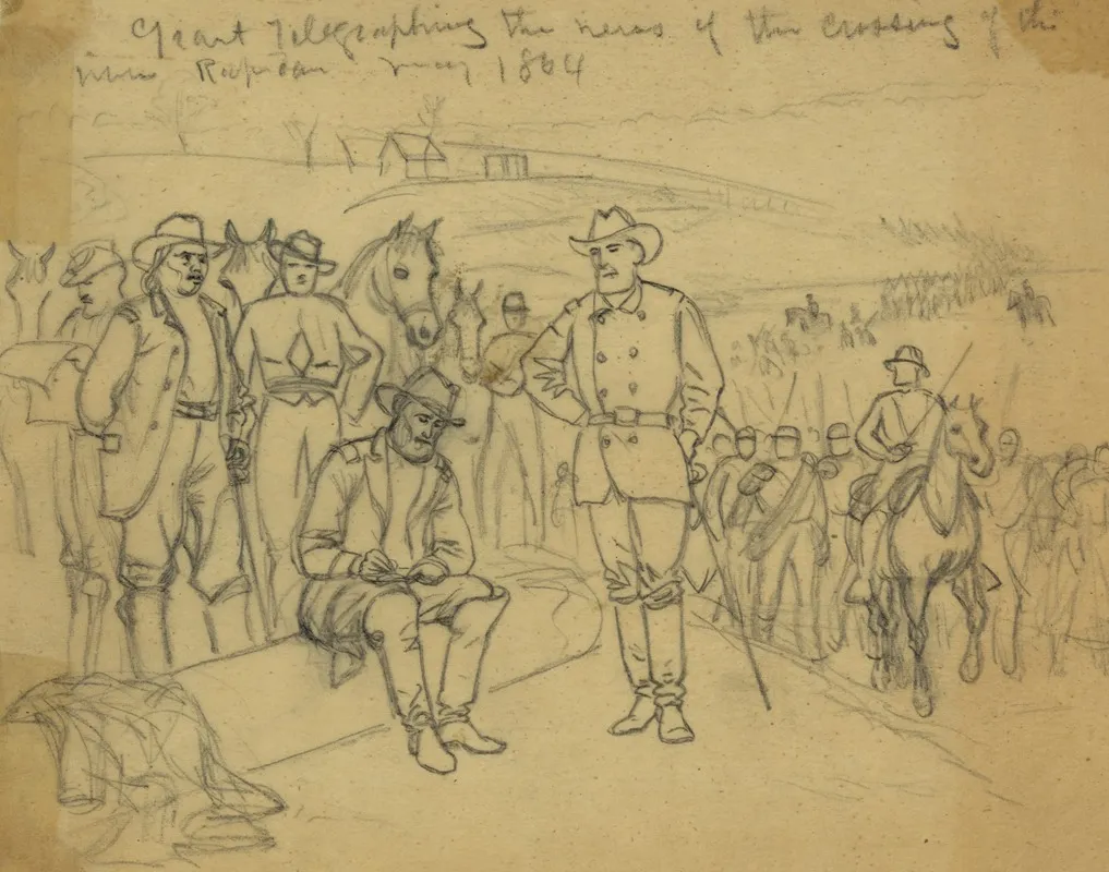 Grant Telegraphing The News Of The Crossing Of The River Rapidan May 1864