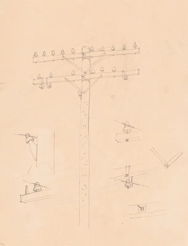 Graphic Designs For Fortune Magazine Study Of Telephone Poles 3