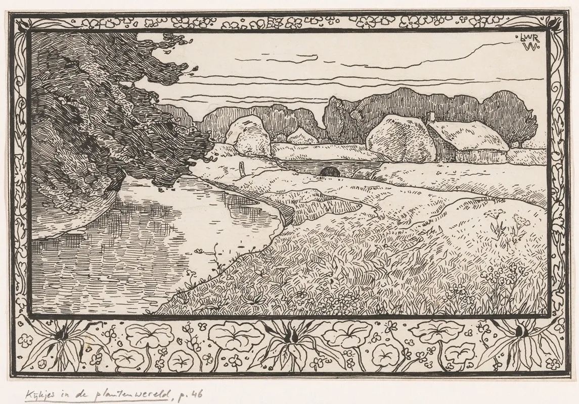 Grasland Met Water En Boerderij