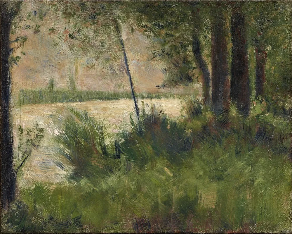 Grassy Riverbank by Georges Seurat - Canvas Print