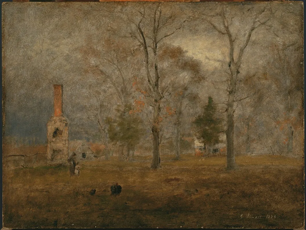 Gray Day Goochland by George Inness - Canvas Print