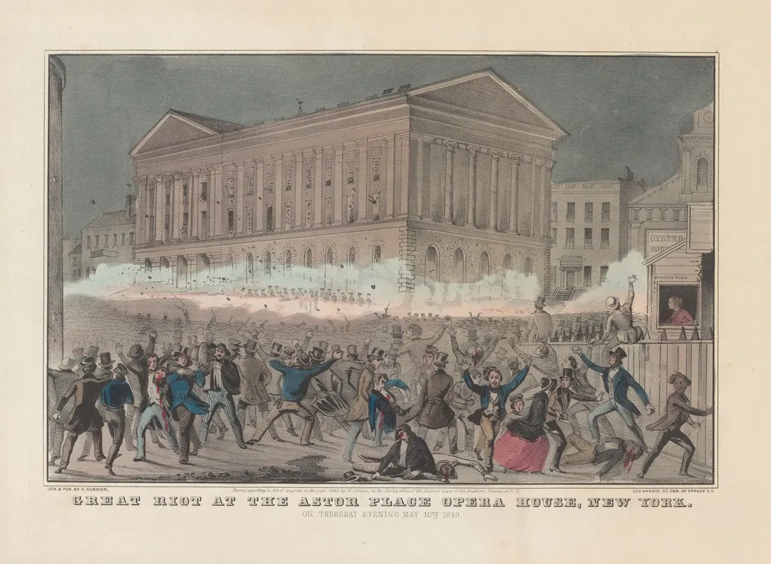 Great Riot At The Astor Place Opera House New York On Thursday Evening May 10th 1849