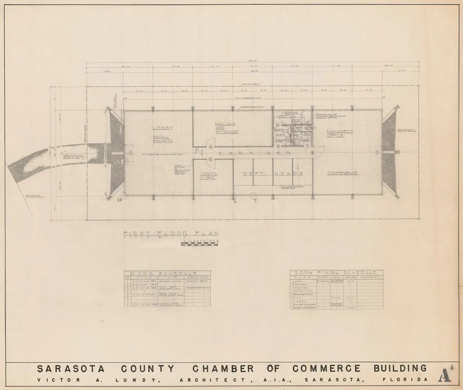 Greater Sarasota Chamber Of Commerce Building North Tamiami Trail Sarasota Florida First Floor Plan