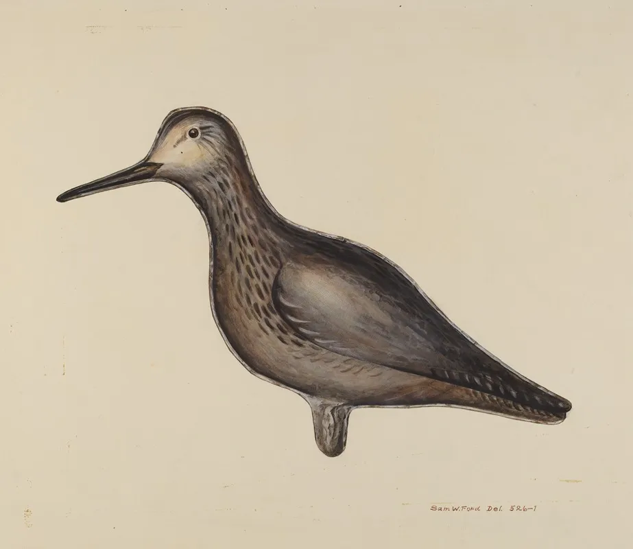 Greater Yellow Leg Decoy by Samuel W. Ford - Canvas Print