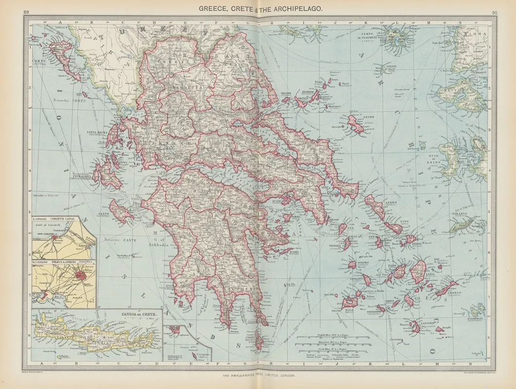 Greece Crete And The Archipelago by Amalgamated Press - Canvas Print