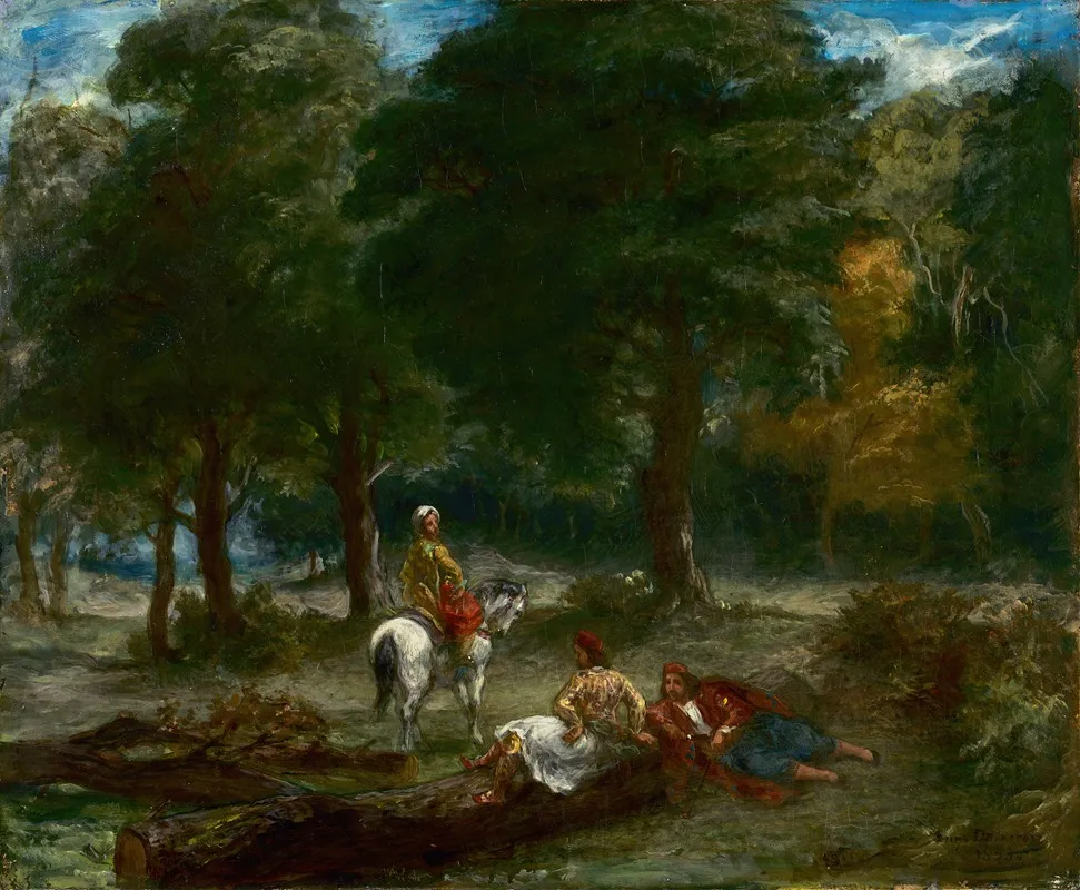 Greek Cavalry Men Resting In Forest