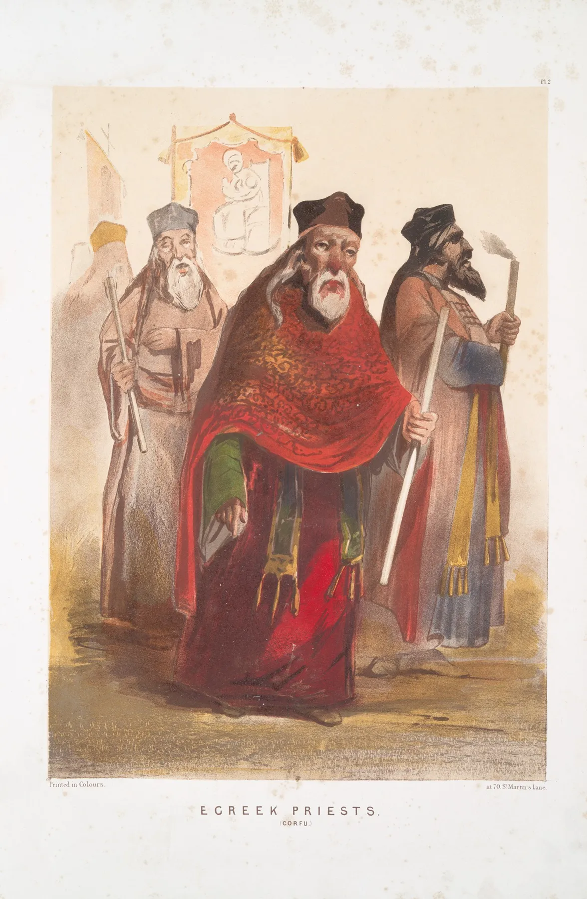 Greek Priests Corfu by Forbes MacBean - Canvas Print