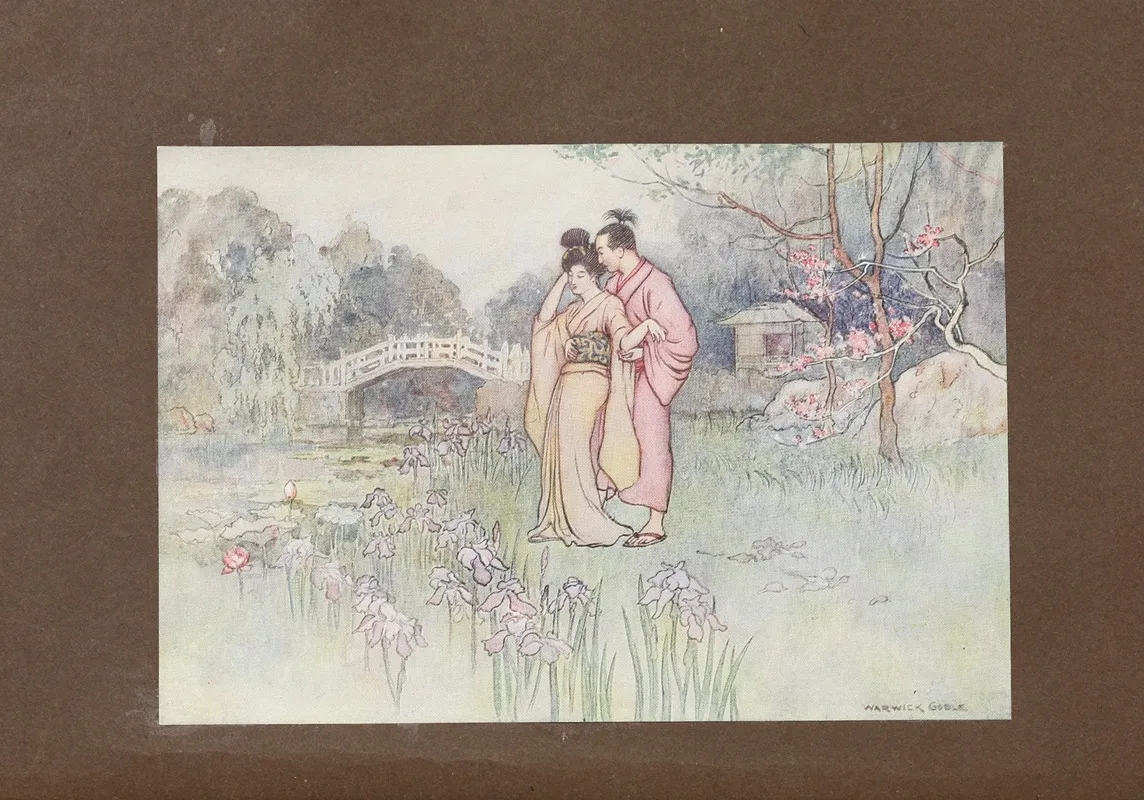 Green Willow And Other Japanese Fairy Tales Pl 02 by Warwick Goble - Canvas Print
