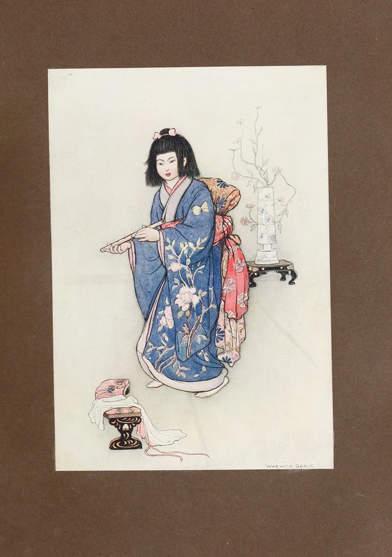 Green Willow And Other Japanese Fairy Tales Pl 03 by Warwick Goble - Canvas Print