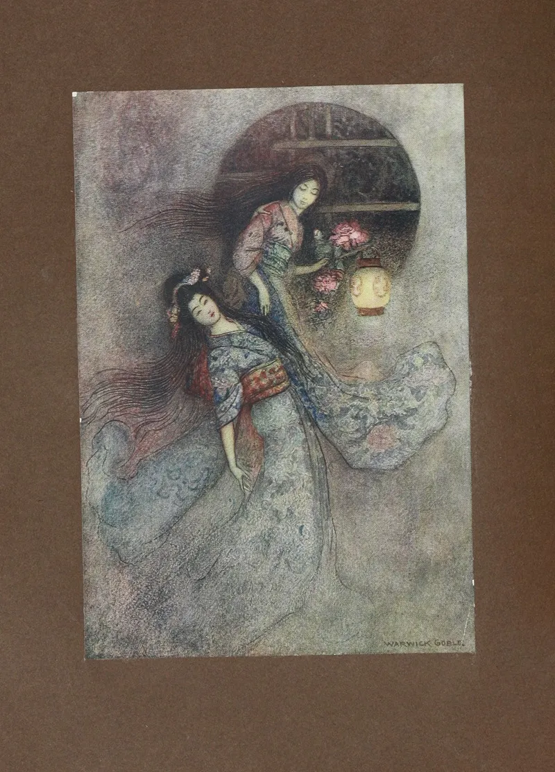 Green Willow And Other Japanese Fairy Tales Pl 05 by Warwick Goble - Canvas Print