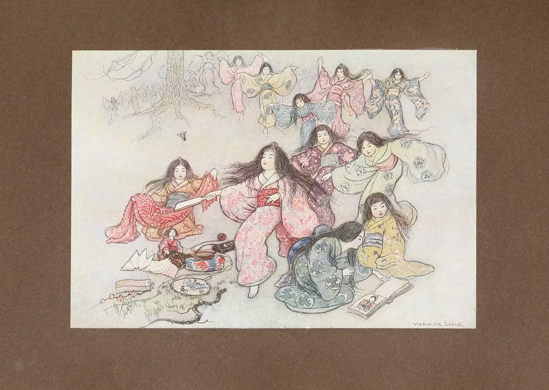 Green Willow And Other Japanese Fairy Tales Pl 16 by Warwick Goble - Canvas Print