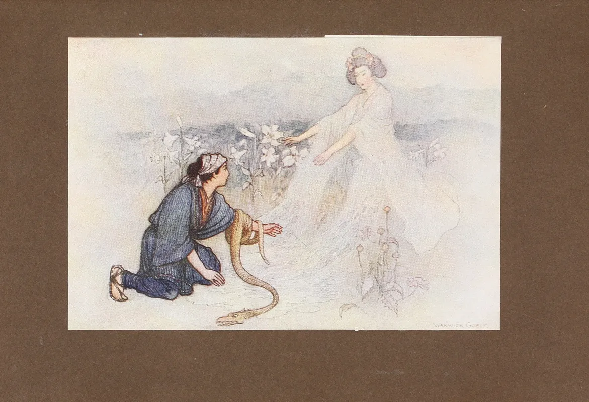 Green Willow And Other Japanese Fairy Tales Pl 37 by Warwick Goble - Canvas Print