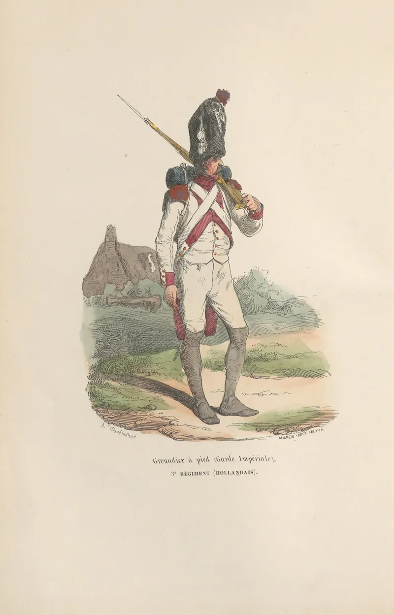 Grenadiers A Pied Garde Imperiale 3c Regiment Hollandais by Hippolyte Bellangé - Canvas Print