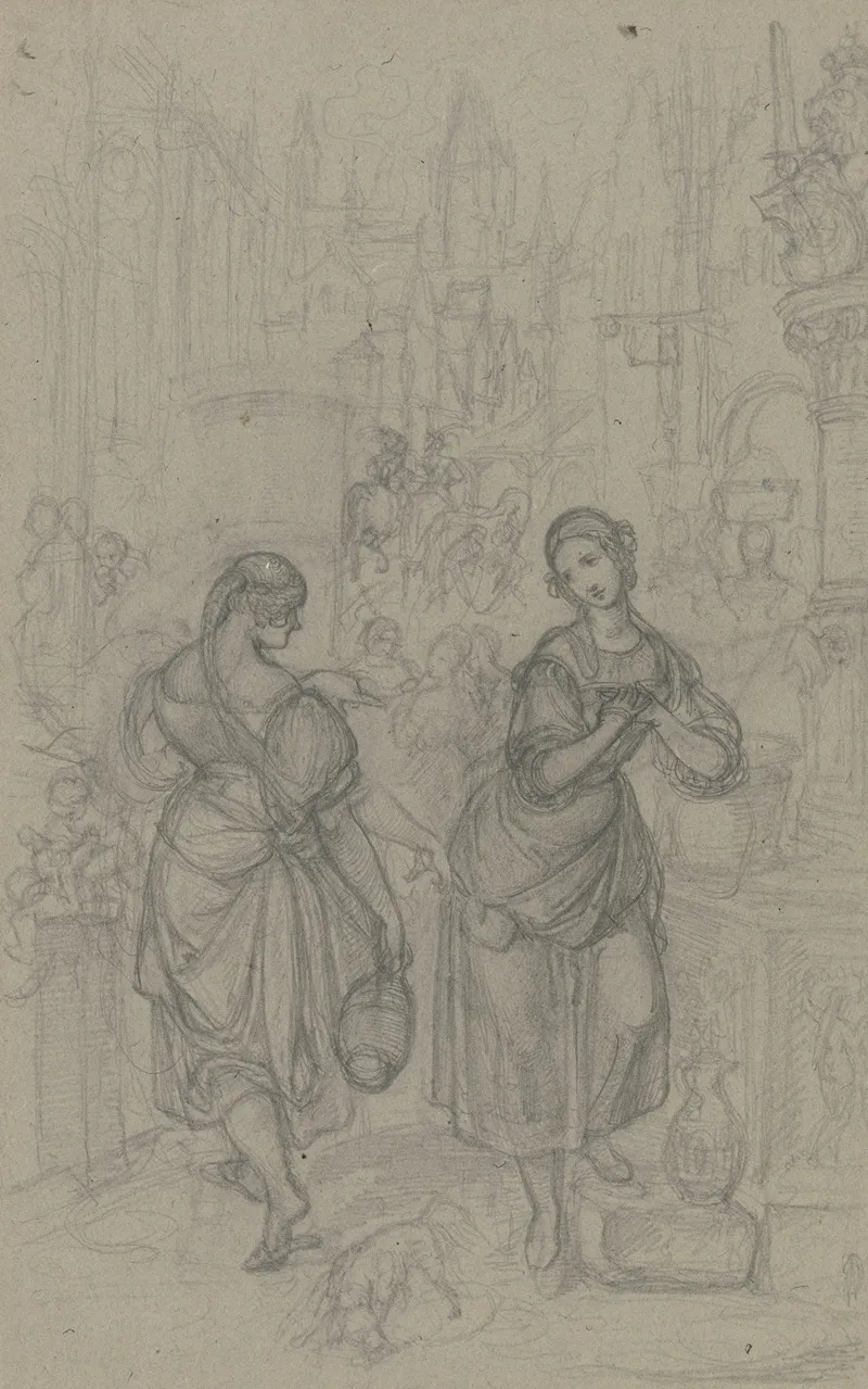 Gretchen Und Die Nachbarin Am Brunnen