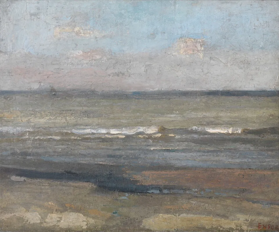 Grey Seascape by James Ensor - Canvas Print