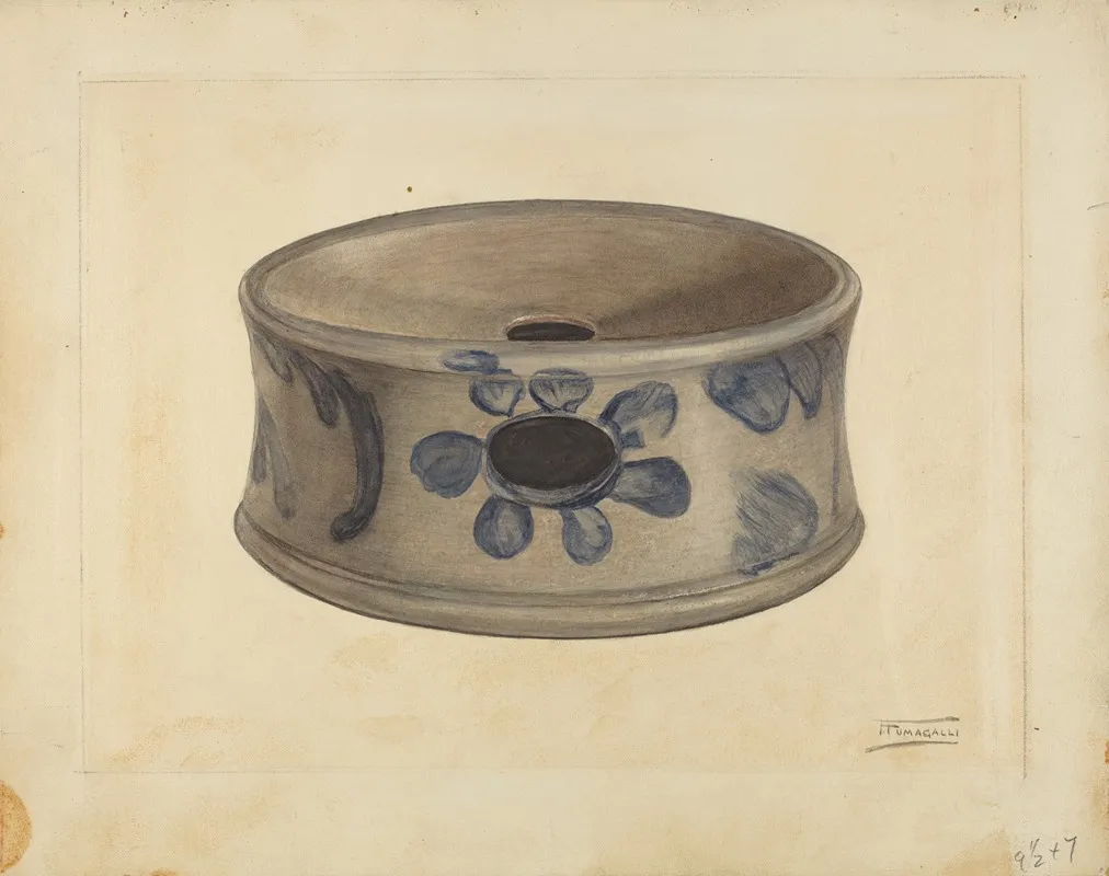 Grey Stoneware Cuspidor by Frank Fumagalli - Canvas Print