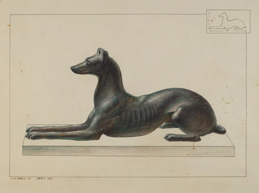 Greyhound 5 by John B. Moll - Canvas Print