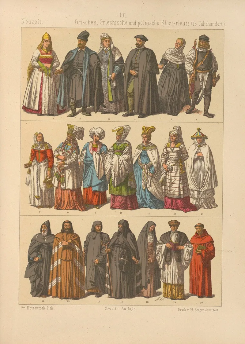 Griechen Griechische Und Polnische Klosterleute