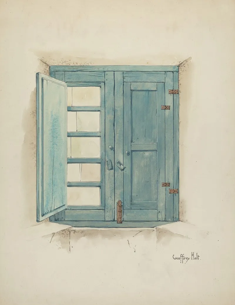 Grille And Mission House Window Interior by Geoffrey Holt - Canvas Print