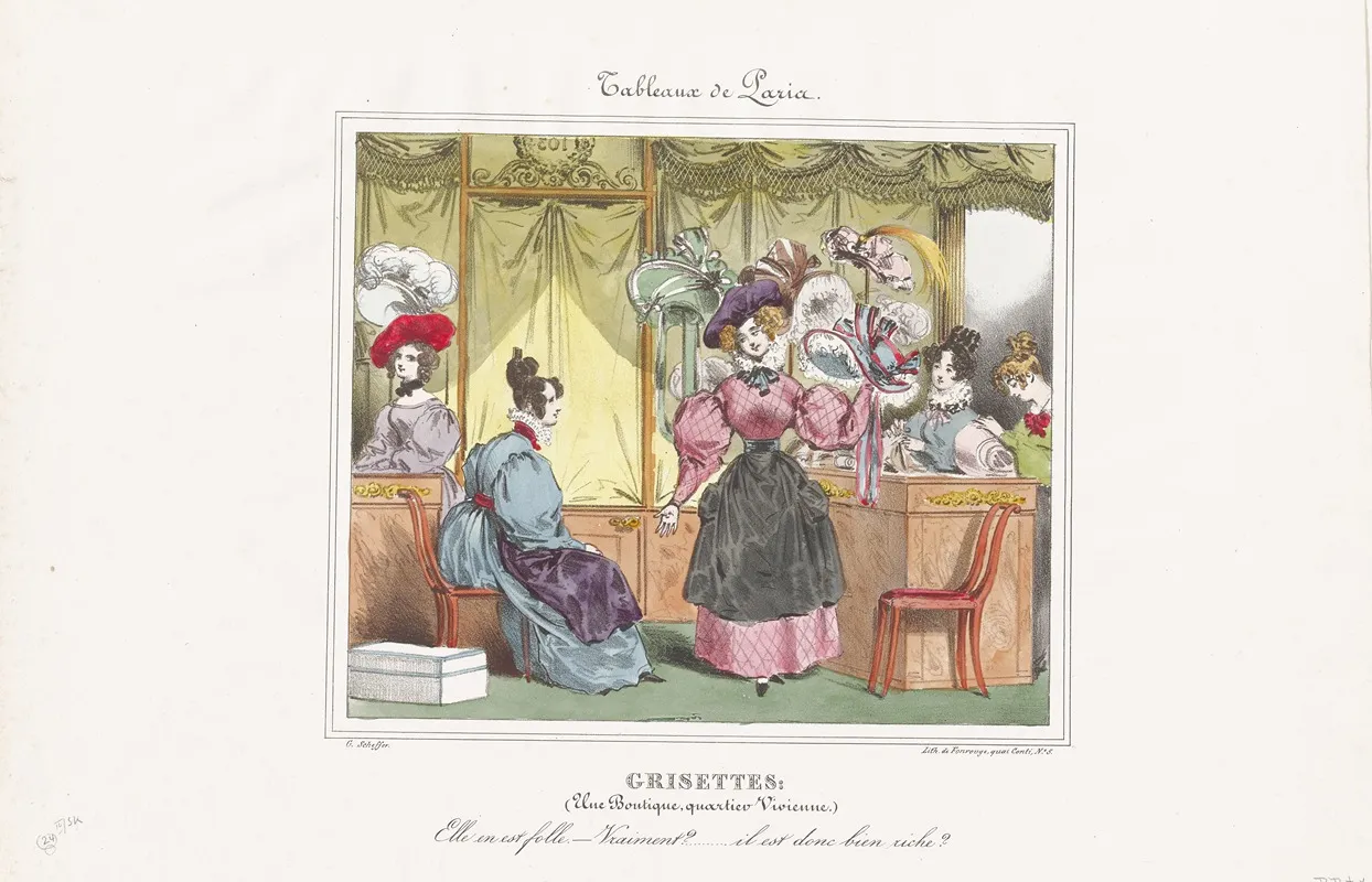 Grisettes Une Botique Quartiev Vivienne by Ary Scheffer - Canvas Print