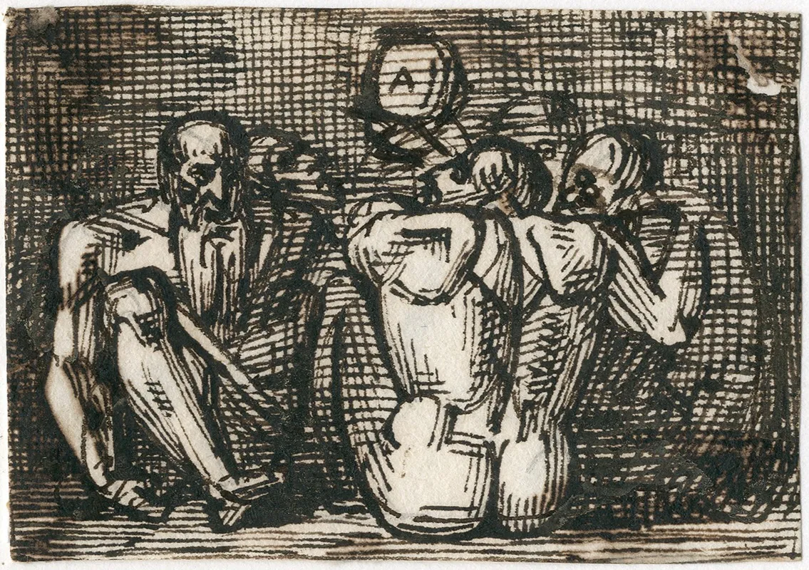 Groep Opeen Zittende Figuren by David Humbert de Superville - Canvas Print