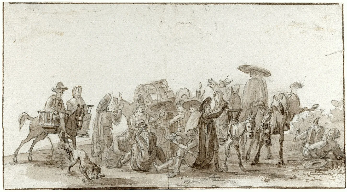 Groep Rustende Reizigers by Otto Howen - Canvas Print