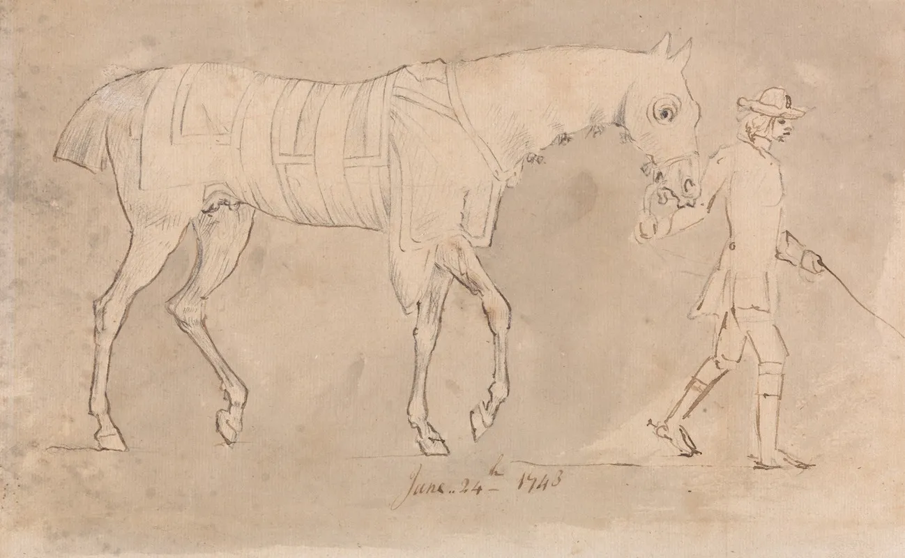 Groom Leading A Racehorse Wearing Hood And Sweaters June 24 1743
