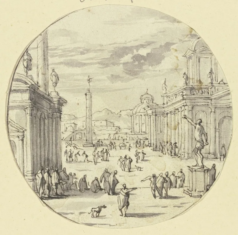 Groser Platz Mit Prachtgebauden Und Einem Obelisken