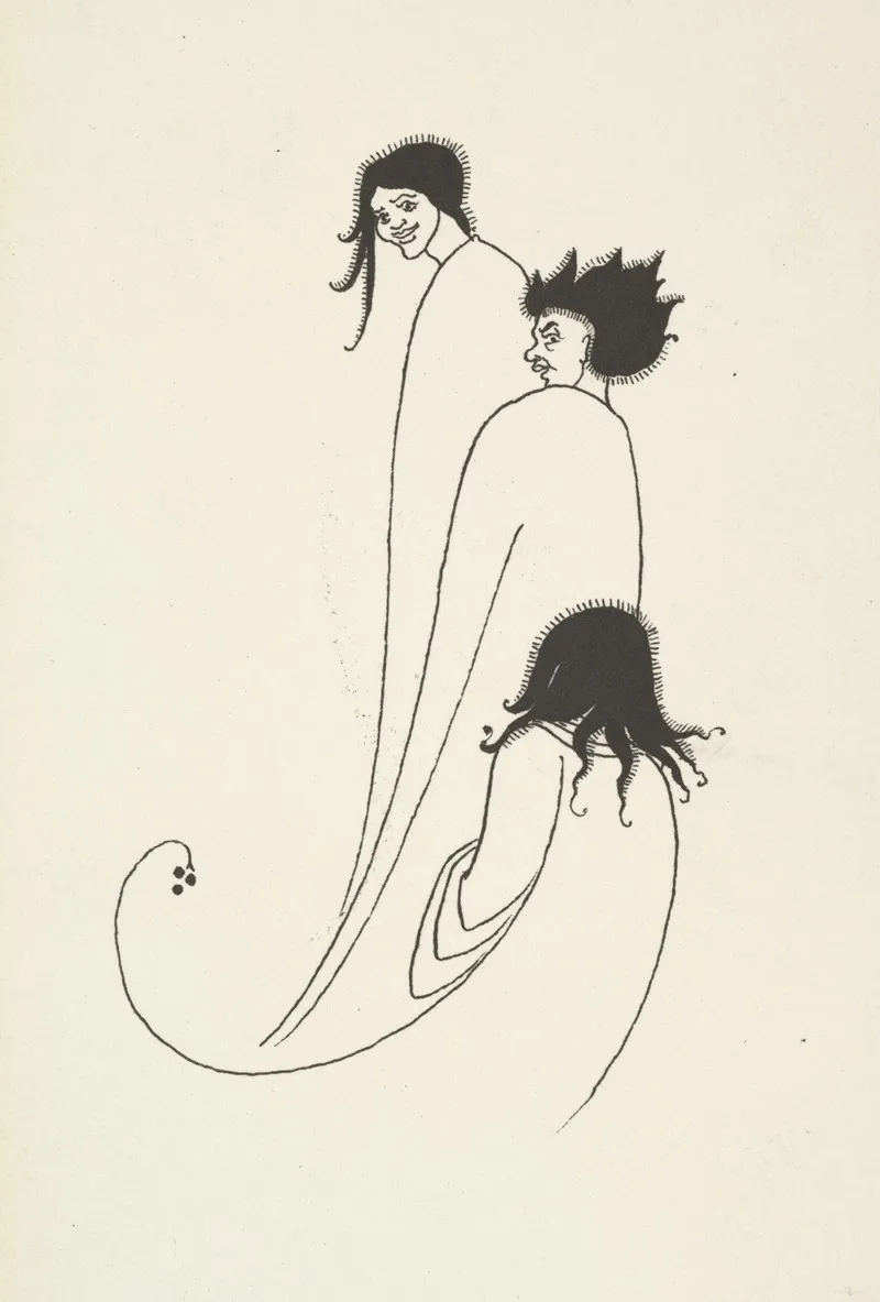 Grotesques By Aubrey Beardsley 5 by Aubrey Vincent Beardsley - Canvas Print