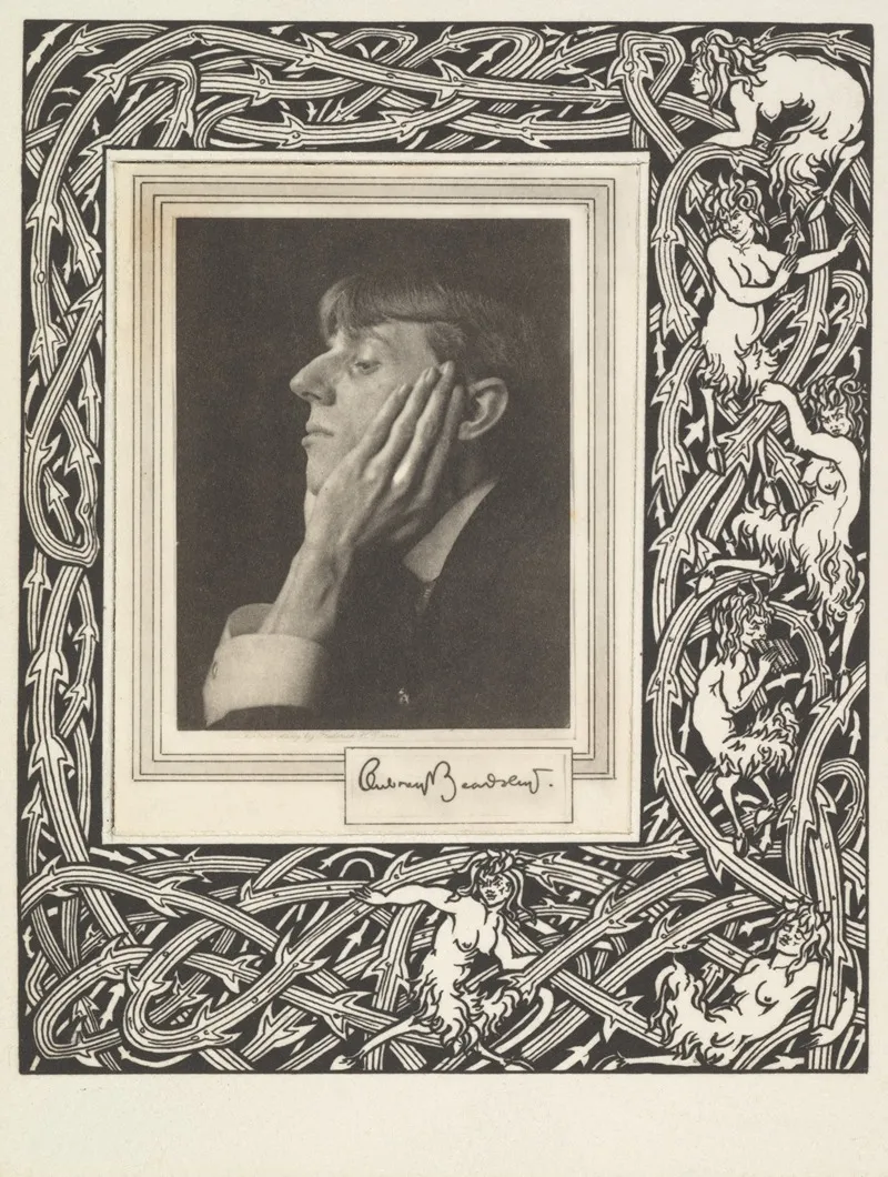 Grotesques By Aubrey Beardsley Portrait Frontispiece by Aubrey Vincent Beardsley - Canvas Print