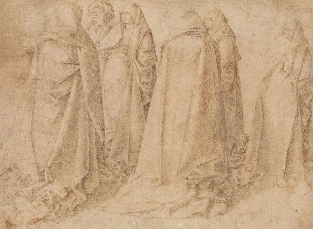 Group Of Draped Figures by Antonello da Messina - Canvas Print