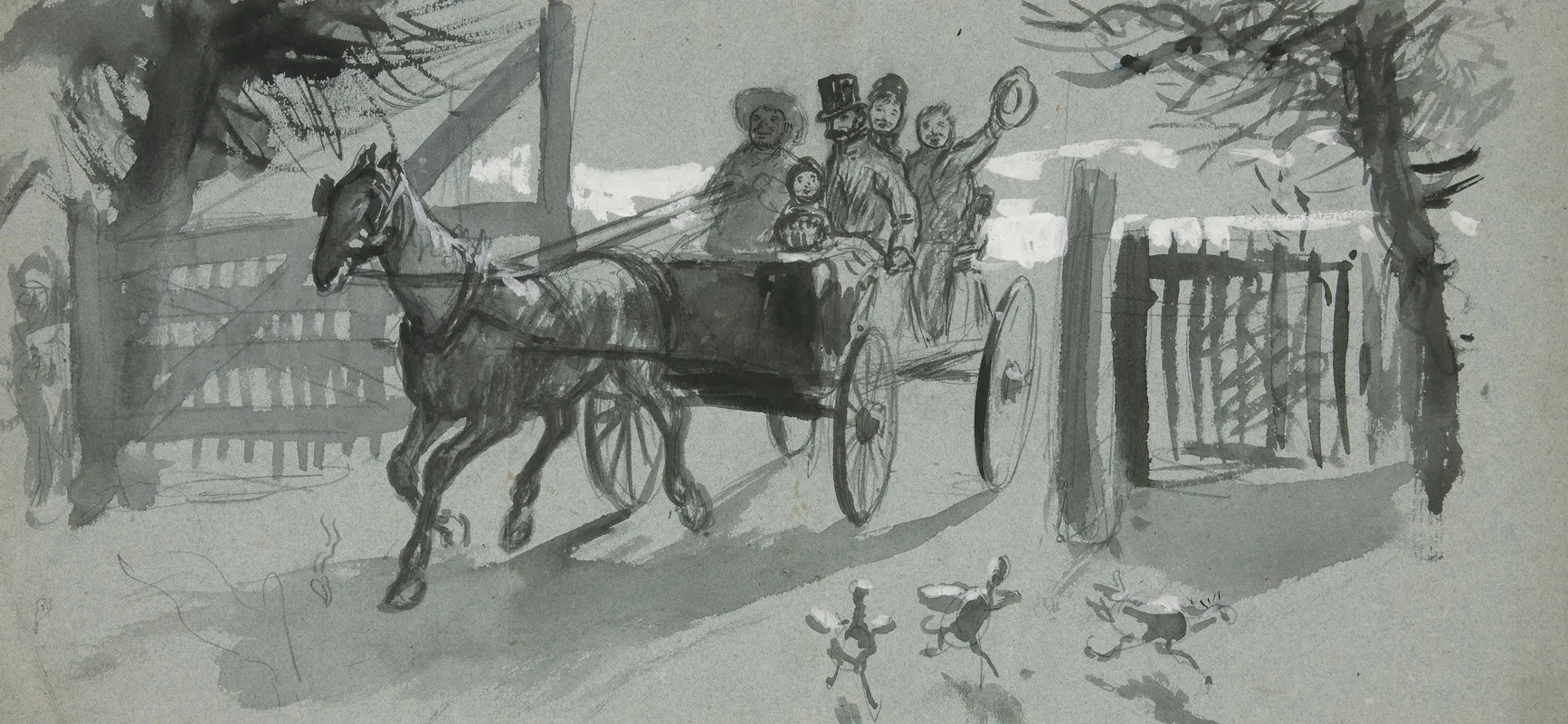 Group Of People In An Open Cart