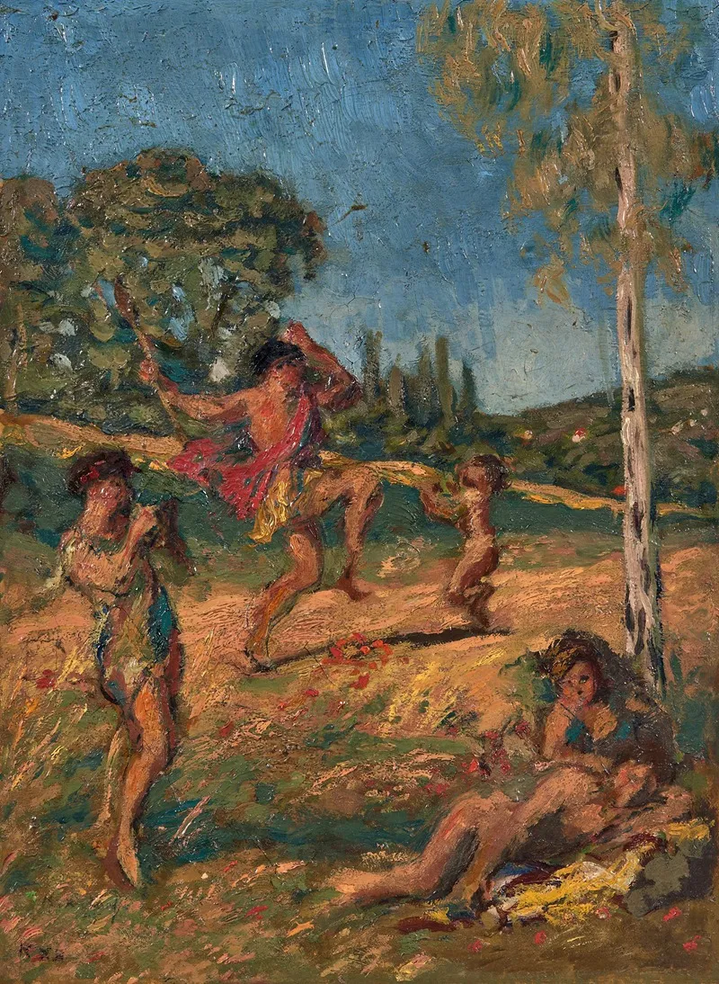 Groupe Bachique by Ker-Xavier Roussel - Canvas Print