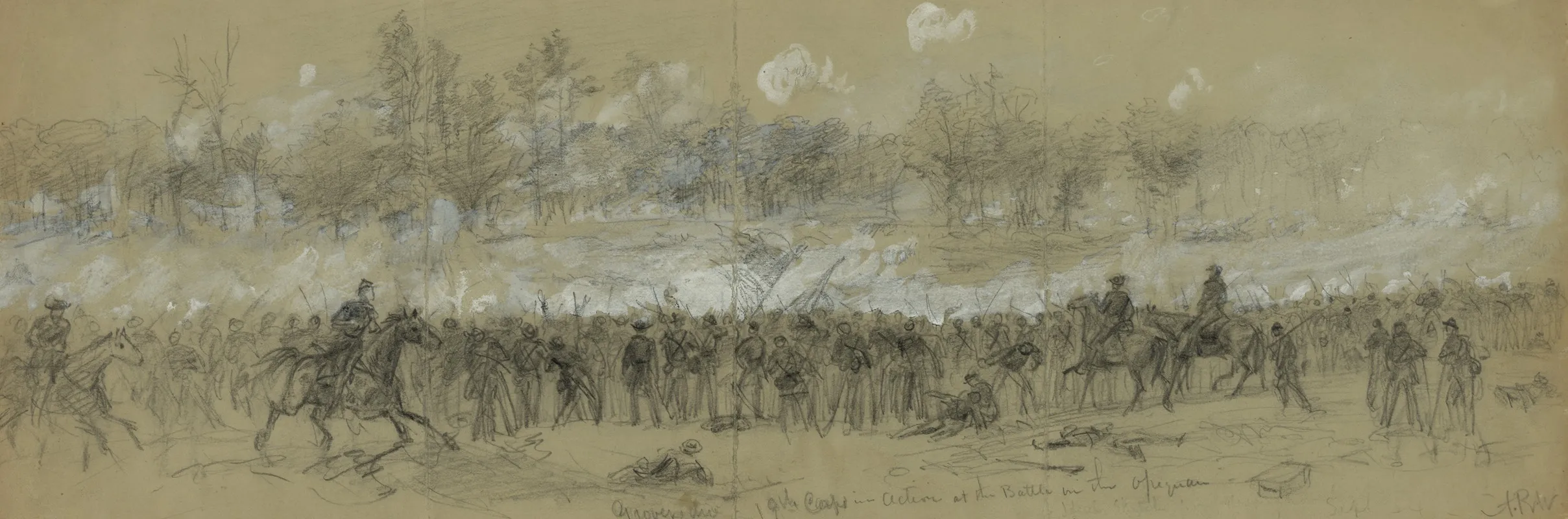 Grovers Div 19th Corps In Action At The Battle In The Opequon