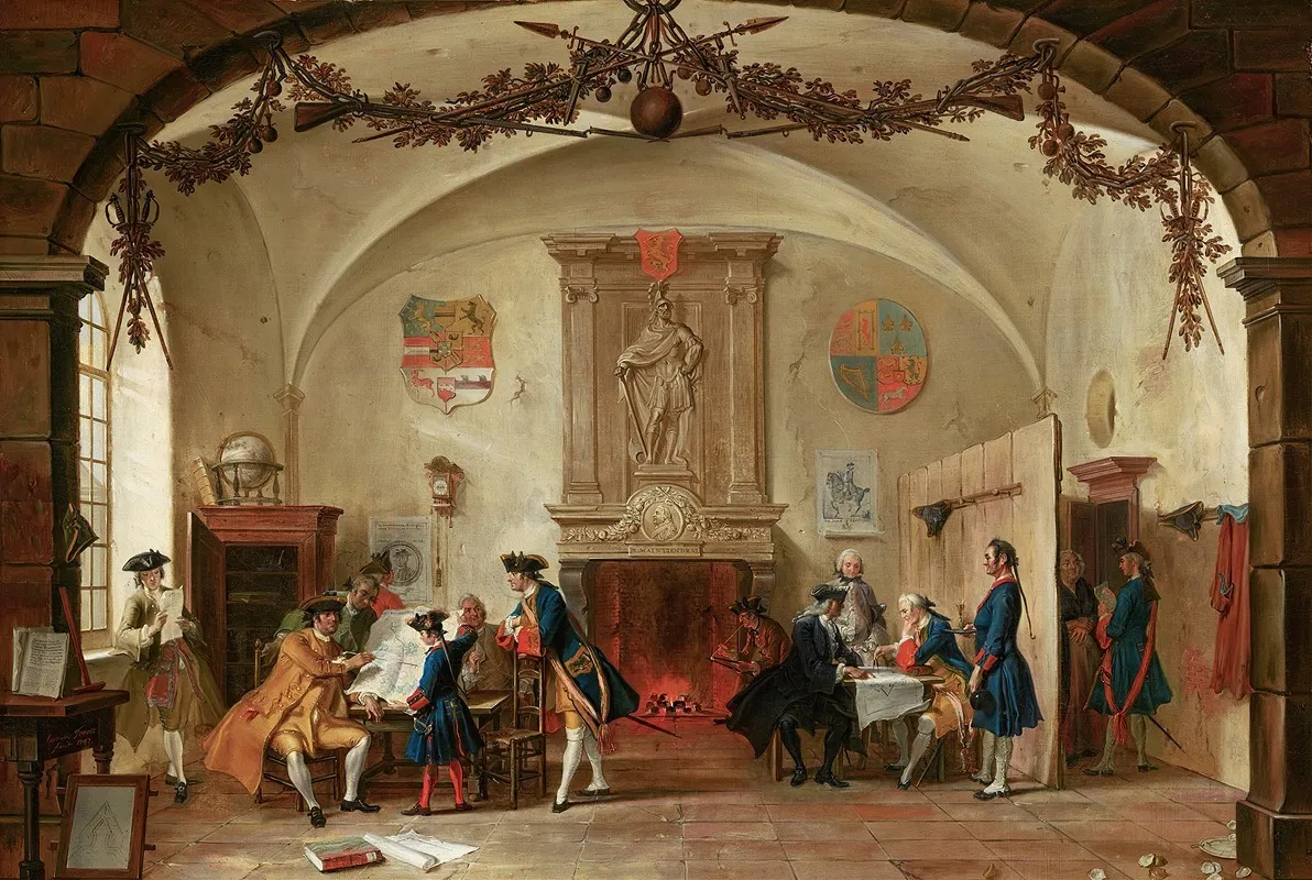 Guardroom Scene by Cornelis Troost - Canvas Print