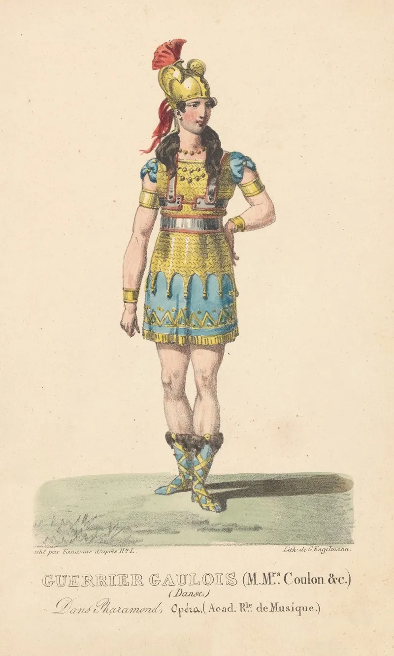 Guerrier Gaulois M Mrs Coulon C Danse by Hippolyte Lecomte - Canvas Print