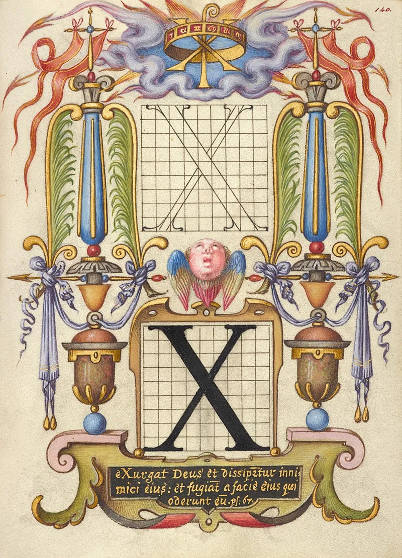 Guide For Constructing The Letter X by Joris Hoefnagel - Canvas Print