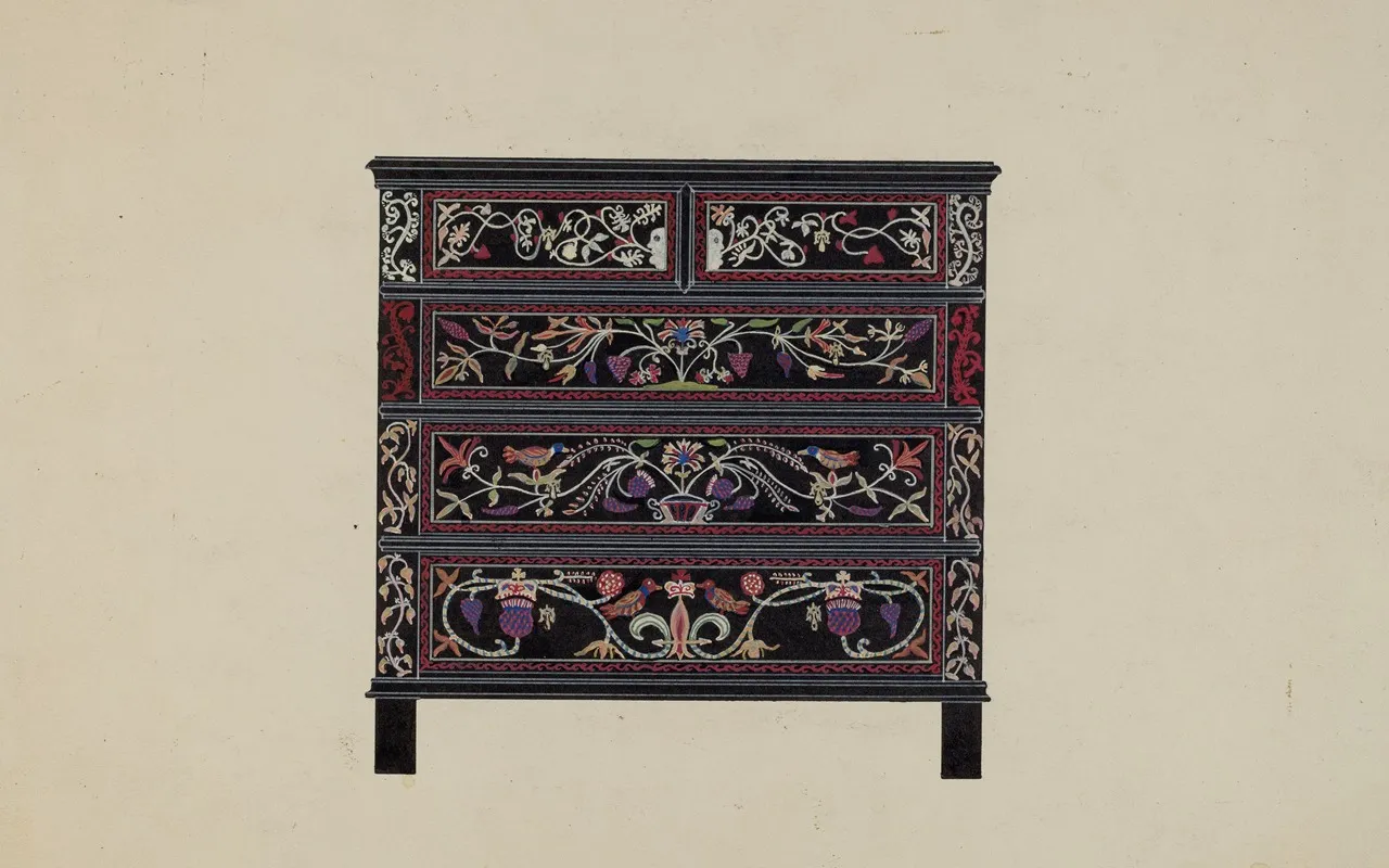 Guilford Painted Chest 2 by Martin Partyka - Canvas Print