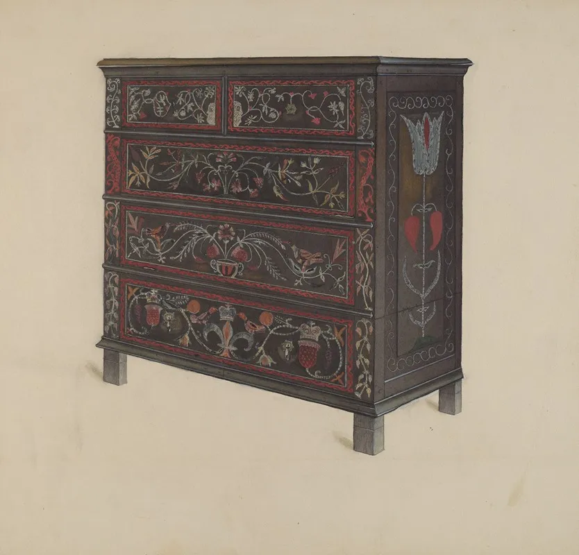 Guilford Painted Chest by Martin Partyka - Canvas Print