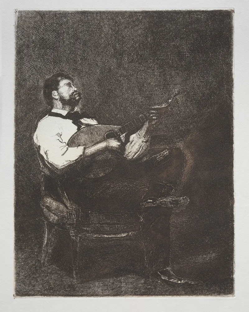 Guitar Player 3 by François Bonvin - Canvas Print