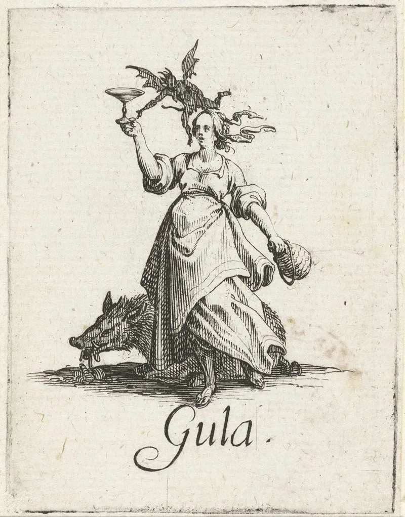 Gula Gluttony by Jacques Callot - Canvas Print